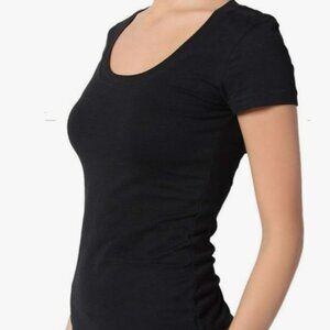 Deep Scoop Neck with Cap Short Sleeves 4Pack